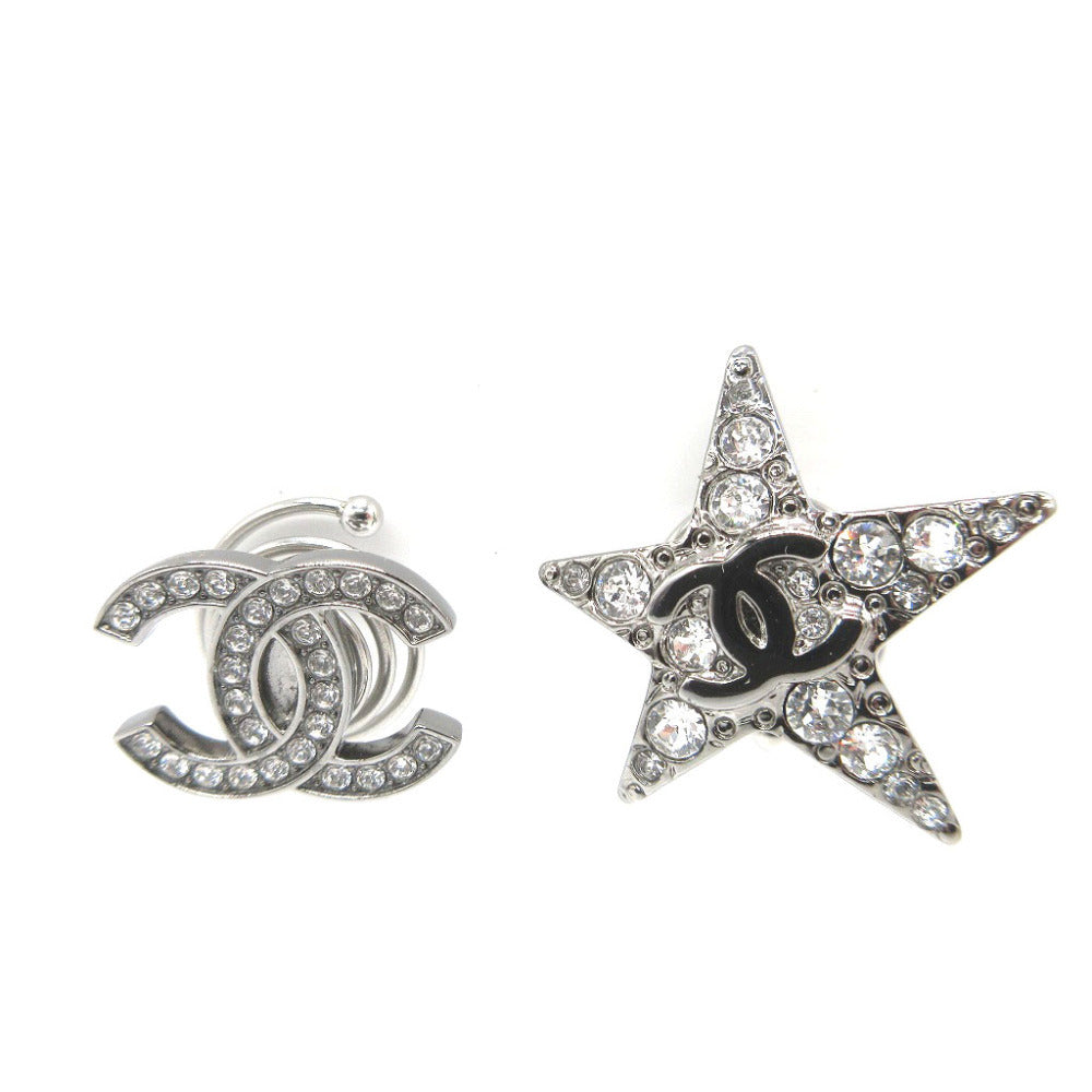 Chanel CC and Star Crystal Hair Pin Pair, Silver Tone, Cruise 2022 (22C), with Box, view 1