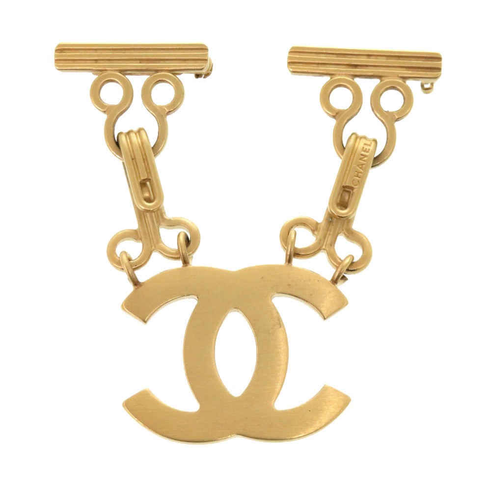 Chanel CC Bar-and-Chain Brooch, Brushed Gold Tone, Autumn 2003 (03A), view 1