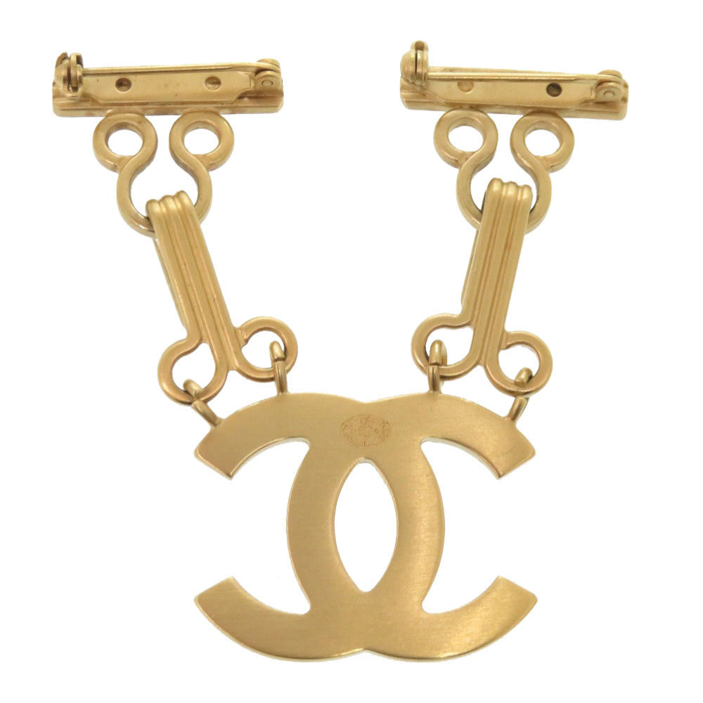 Chanel CC Bar-and-Chain Brooch, Brushed Gold Tone, Autumn 2003 (03A), view 2