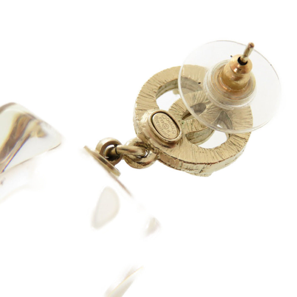 Chanel CC Crystal and Faux Pearl Drop Earrings, Pierced, Gold Tone, 2019 (P19K), view 4