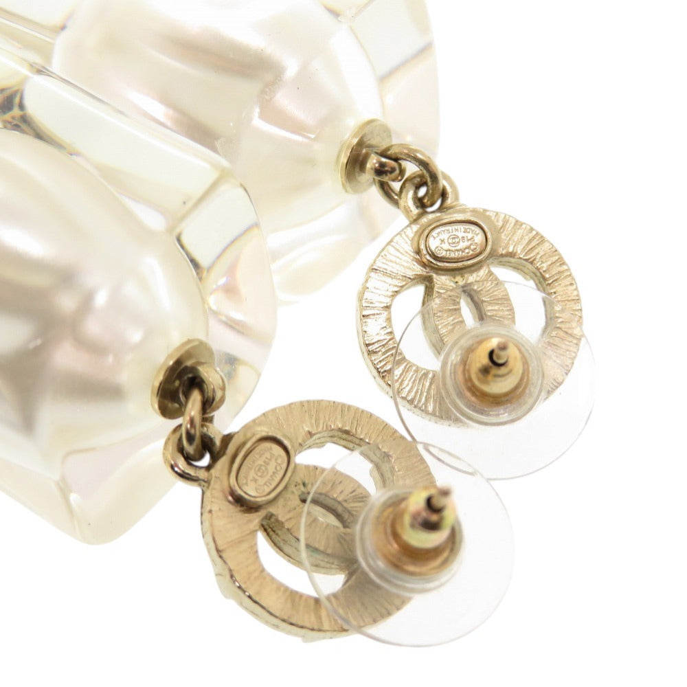 Chanel CC Crystal and Faux Pearl Drop Earrings, Pierced, Gold Tone, 2019 (P19K), view 5