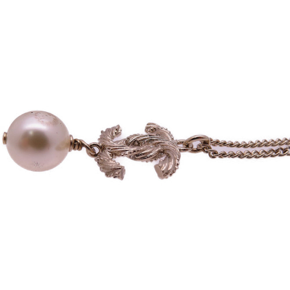 Chanel CC Crystal Pendant Necklace with Faux Pearl Drop, Gold Tone, 2015 (B15V), with Box, view 4
