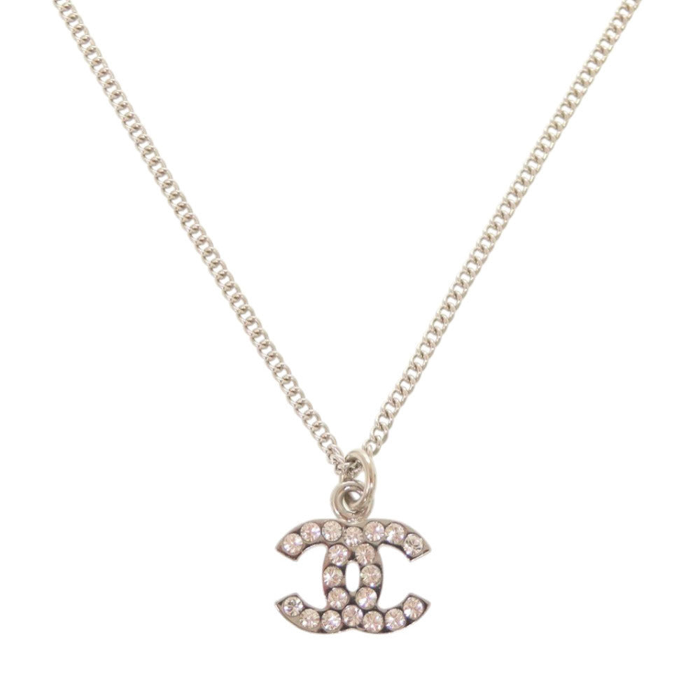 Chanel CC Crystal Pendant Necklace A28942, Silver Tone, 2006 (06V), with Box, view 1