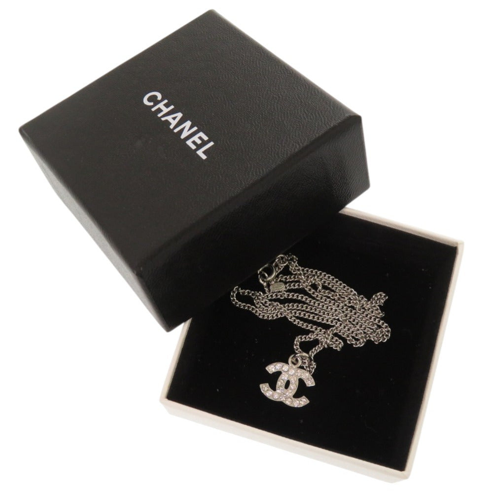 Chanel CC Crystal Pendant Necklace A28942, Silver Tone, 2006 (06V), with Box, view 2