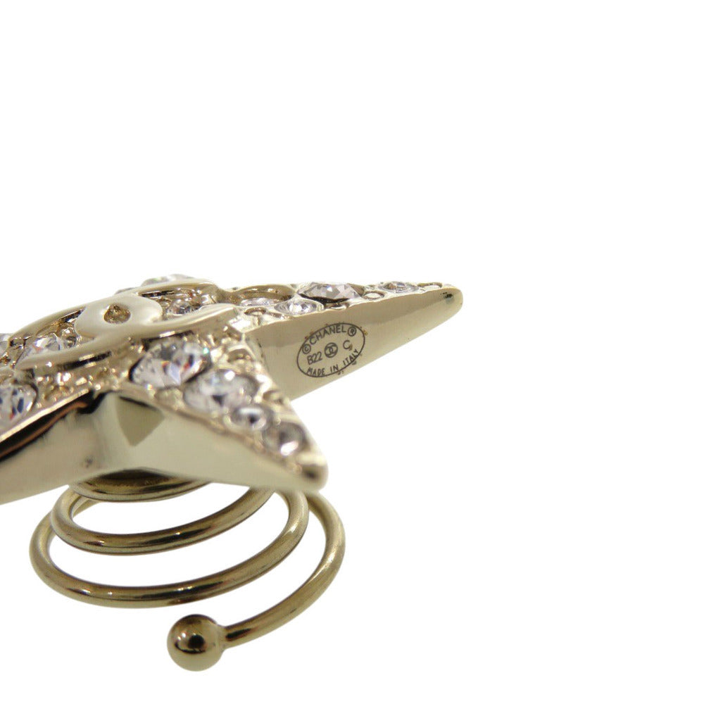 Chanel CC Crystal Star Spiral Hair Pin, Gold Tone, view 4