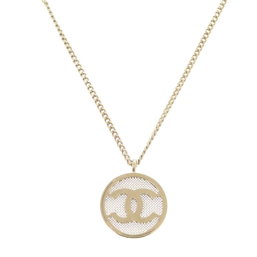 Chanel CC Medallion Pendant Necklace, Gold Tone and White, Autumn 2017, view 1