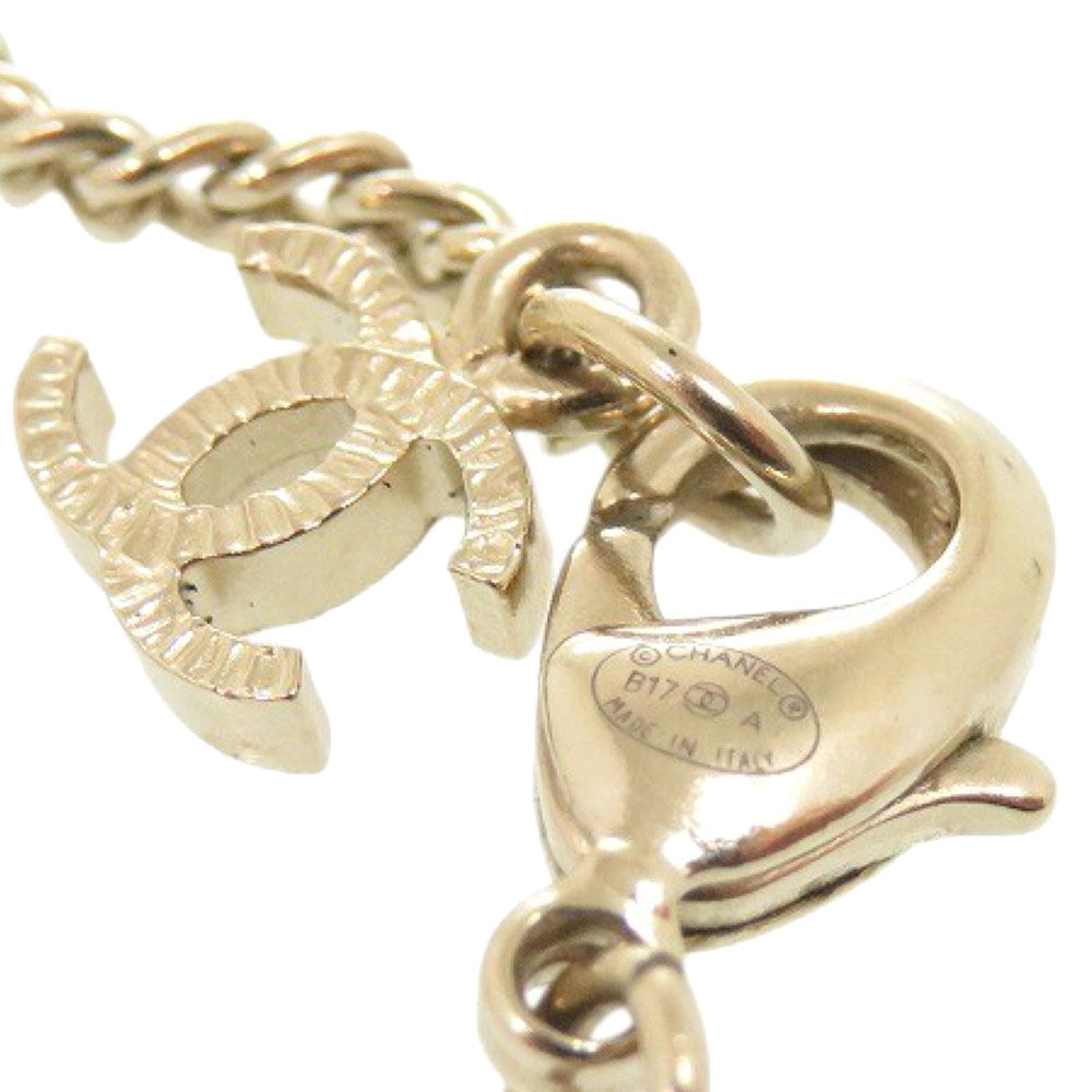 Chanel CC Medallion Pendant Necklace, Gold Tone and White, Autumn 2017, view 4