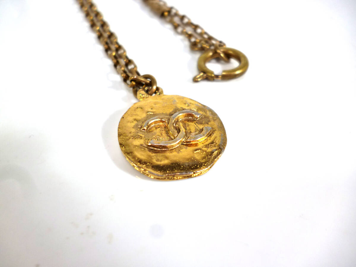 Chanel CC Pendant Necklace, Gilt Ring Pendant, Vintage, view 3