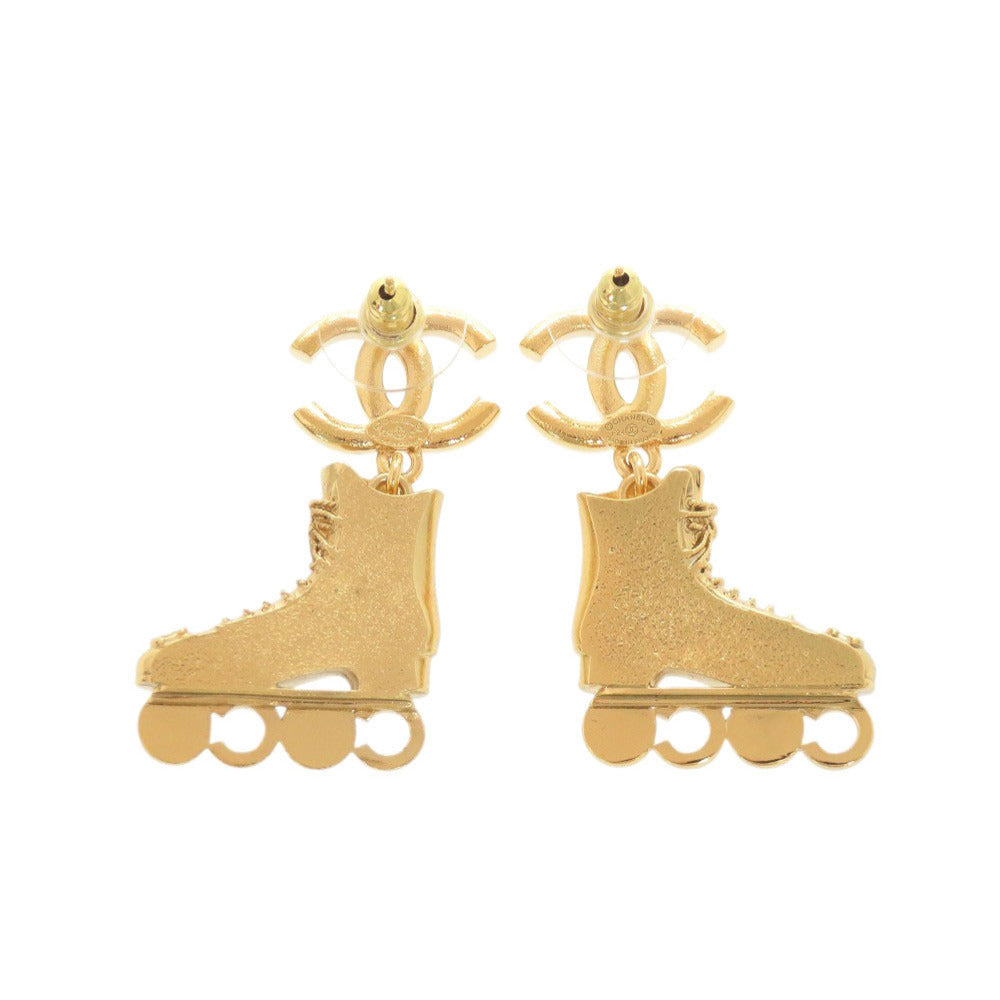 Chanel Roller Skate Drop Earrings, Faux Pearl Wheels, Gold Tone, Cruise 2024 (24C), Unused, with Box, view 3