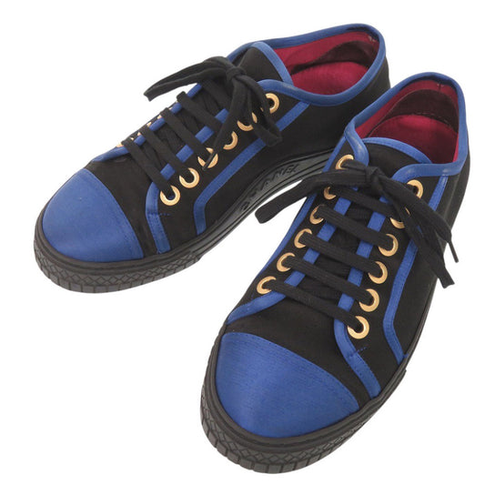 Chanel CC Satin Sneakers G32383, Black and Blue, Size 37.5, view 1