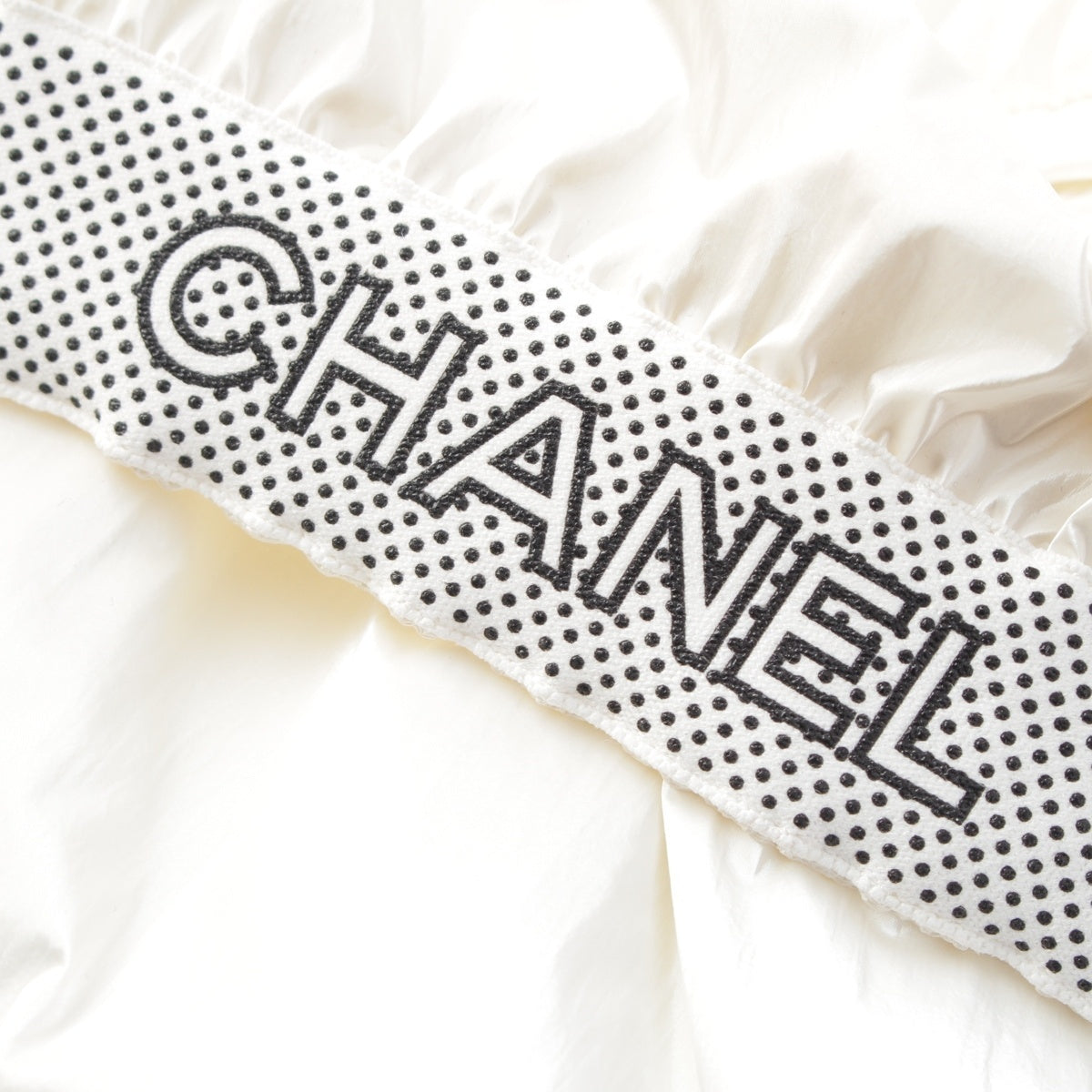 Chanel Coco Neige 2025/26 Puffer Down Jacket with Hood, Black and Ivory, CC Crystal Patch, Size 42, view 9