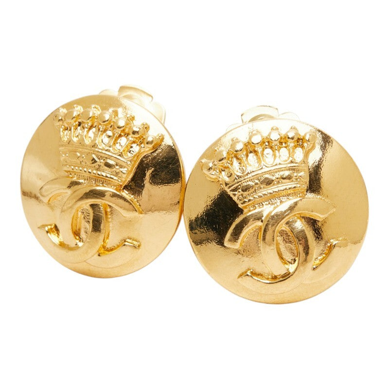 Chanel Crowned CC Clip-On Earrings, Polished Gilt, Autumn 1996 (96A), view 3