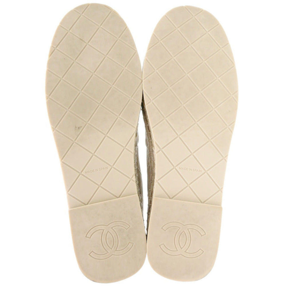 Chanel Espadrilles, Ivory Quilted Lambskin with Tonal CC, Size 36, view 5