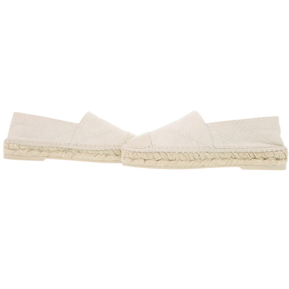 Chanel Espadrilles, Ivory Quilted Lambskin with Tonal CC, Size 36, view 6