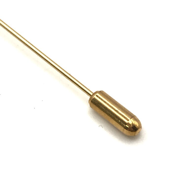 Chanel Heart Stick Pin with CC, Black Enamel, Gilt Metal, view 5