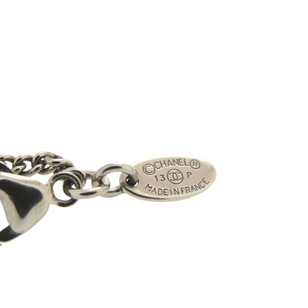 Chanel Lace Disc Pendant Necklace, Resin with Faux Pearls and Crystals, Gunmetal Chain, view 6