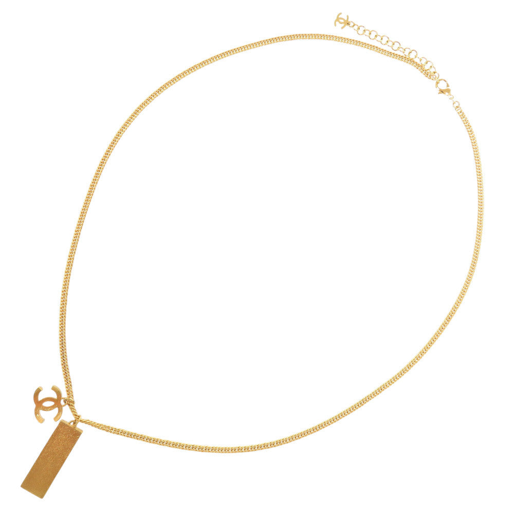 Chanel Logo Plate Pendant Necklace, Black Enamel and Gold Tone, Spring 2024 (24P), with Box, view 3
