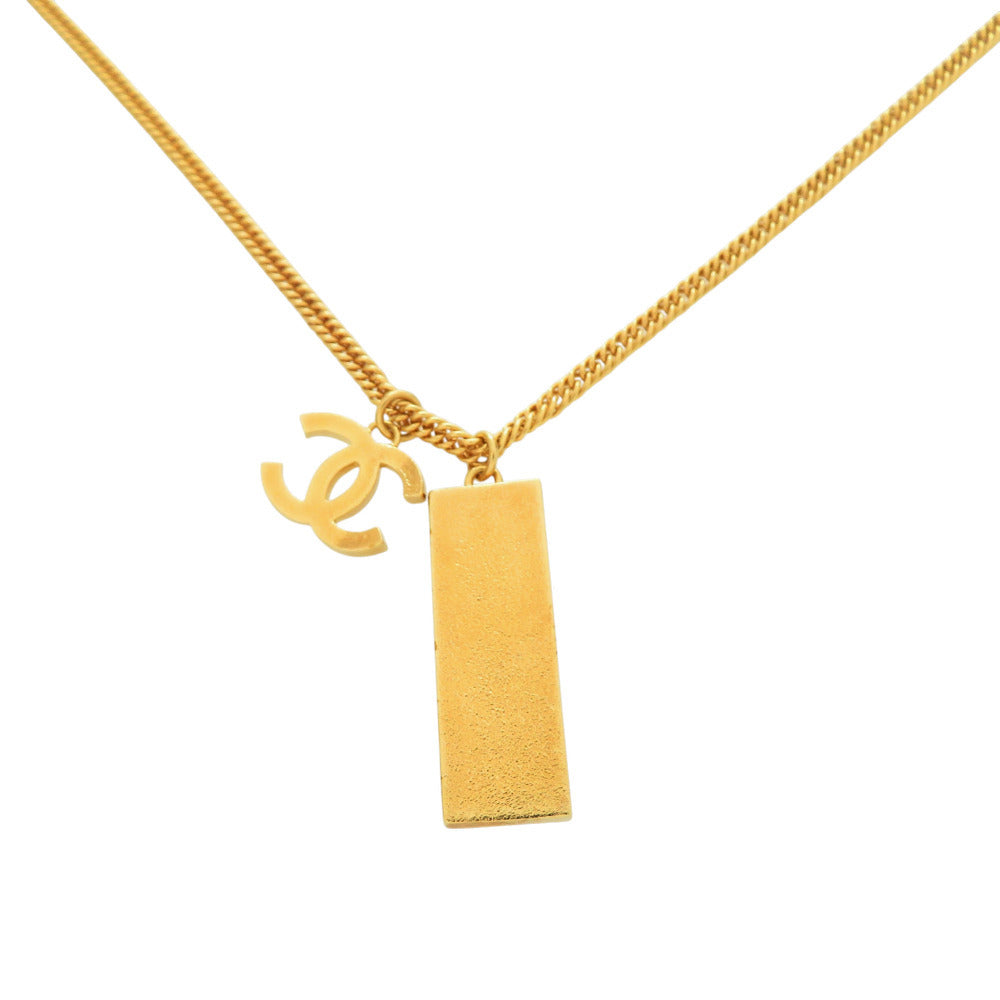 Chanel Logo Plate Pendant Necklace, Black Enamel and Gold Tone, Spring 2024 (24P), with Box, view 5