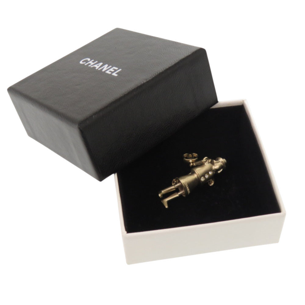Chanel Mademoiselle Coco Doll Brooch, Champagne Gold Tone with Crystal, Autumn 2005 (05A), with Box, view 2