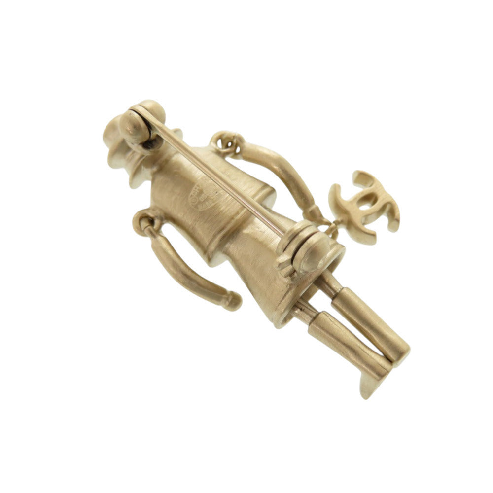 Chanel Mademoiselle Coco Doll Brooch, Champagne Gold Tone with Crystal, Autumn 2005 (05A), with Box, view 3