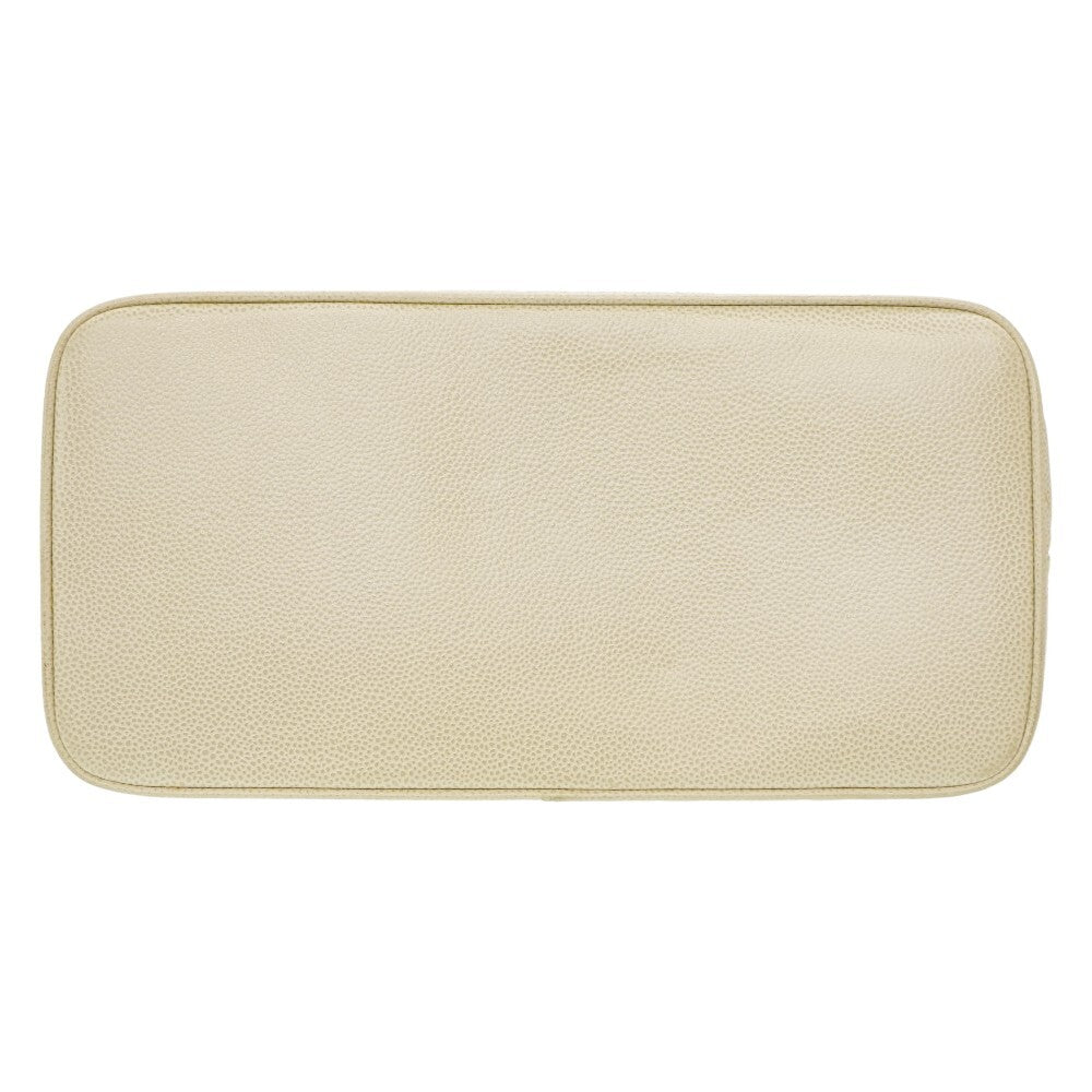 Chanel Medallion Tote, Ivory-Grey Caviar Leather, CC Medallion Zip Pull, Circa 2002, view 4