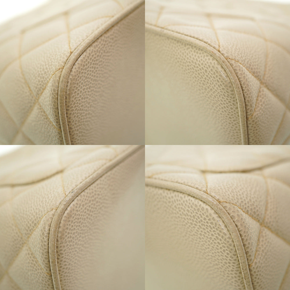 Chanel Medallion Tote, Ivory-Grey Caviar Leather, CC Medallion Zip Pull, Circa 2002, view 10