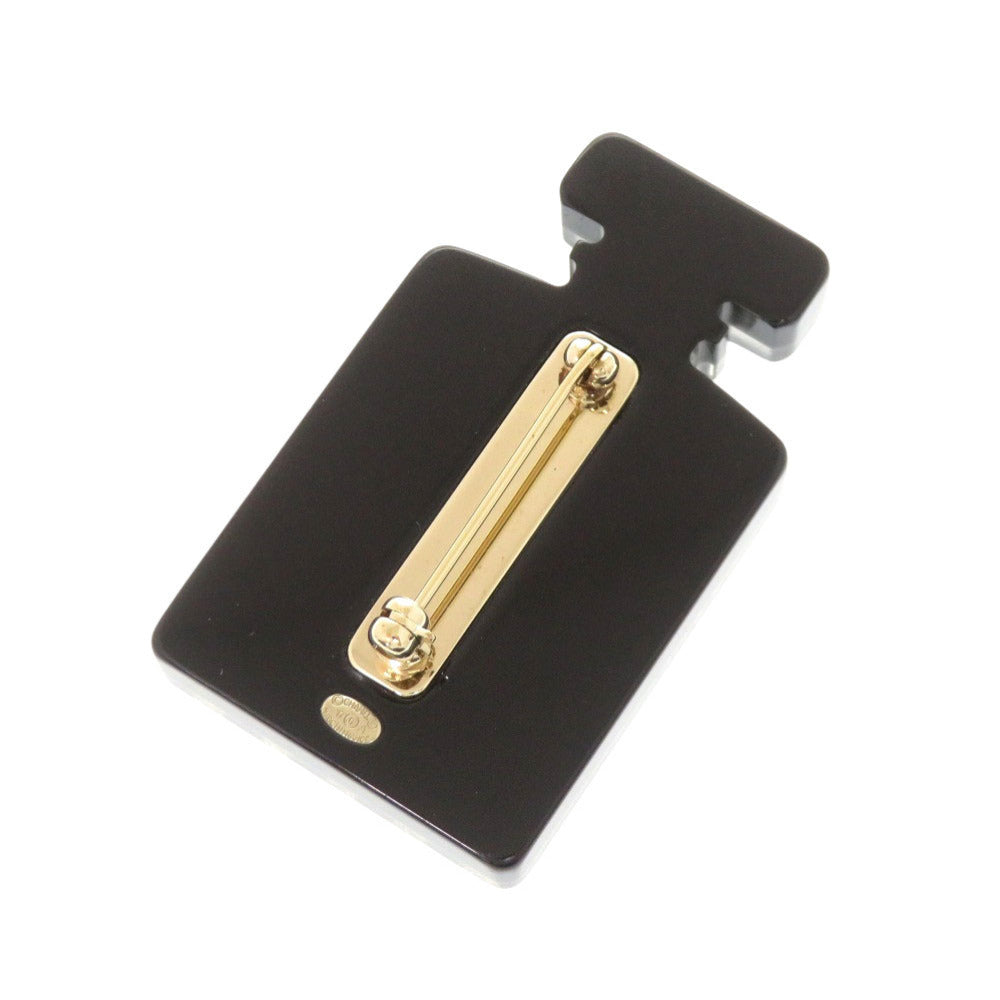 Chanel N°5 Perfume Bottle Brooch, Black Resin with Gold Glitter Stripes, Autumn 2017 (17A), with Box, view 3
