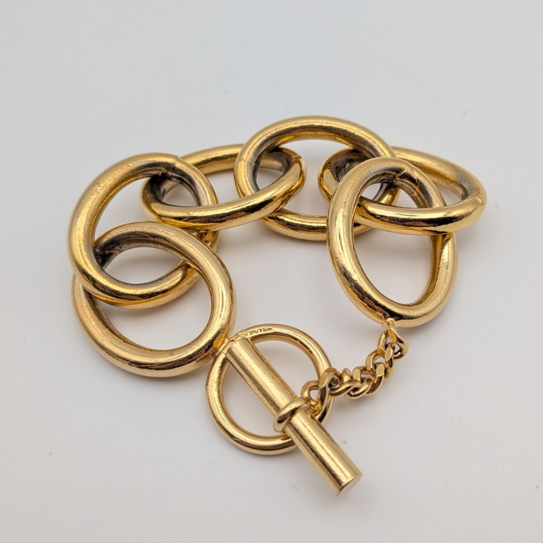 Chanel Oval-Link Toggle Bracelet, Gilt Metal, Early Vintage, view 1