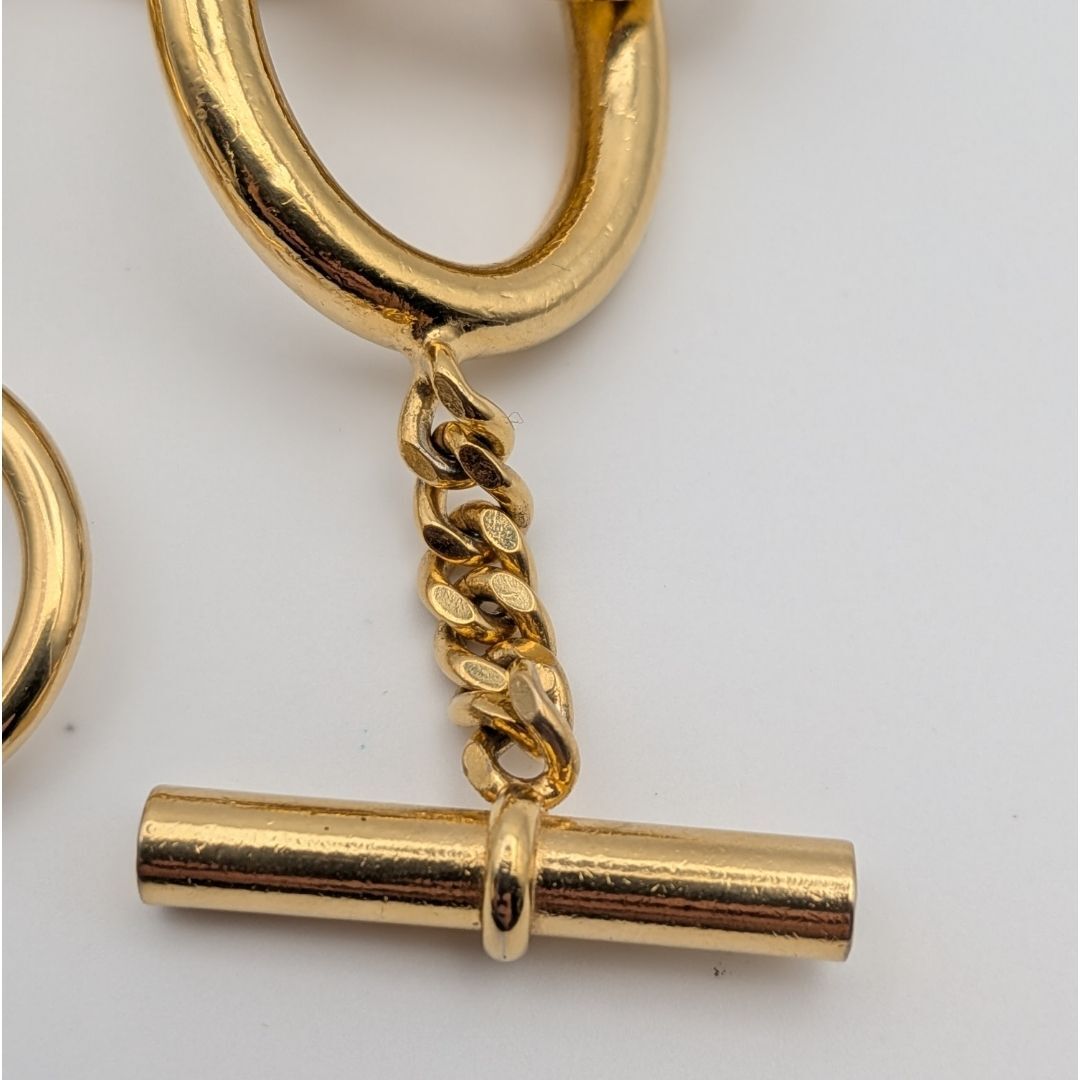 Chanel Oval-Link Toggle Bracelet, Gilt Metal, Early Vintage, view 3