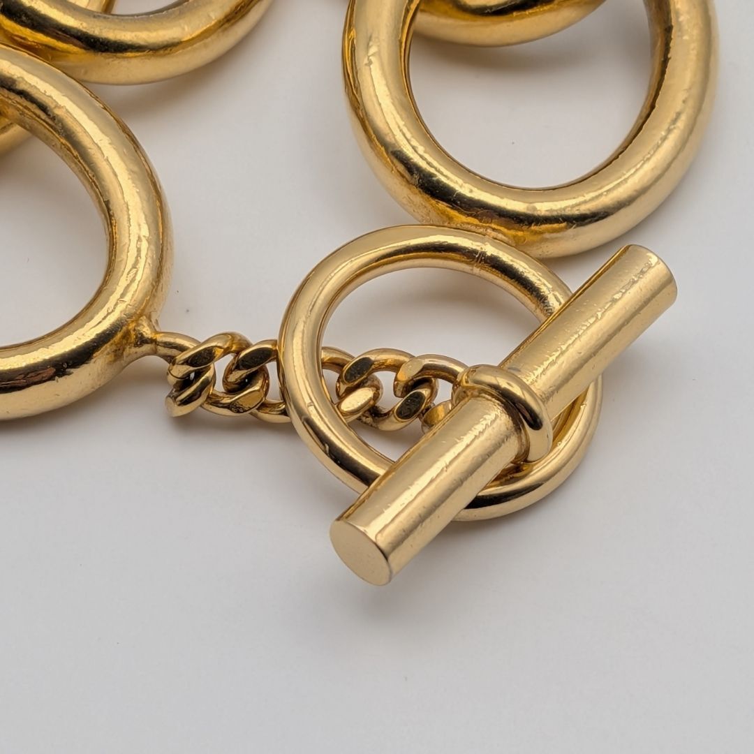 Chanel Oval-Link Toggle Bracelet, Gilt Metal, Early Vintage, view 4