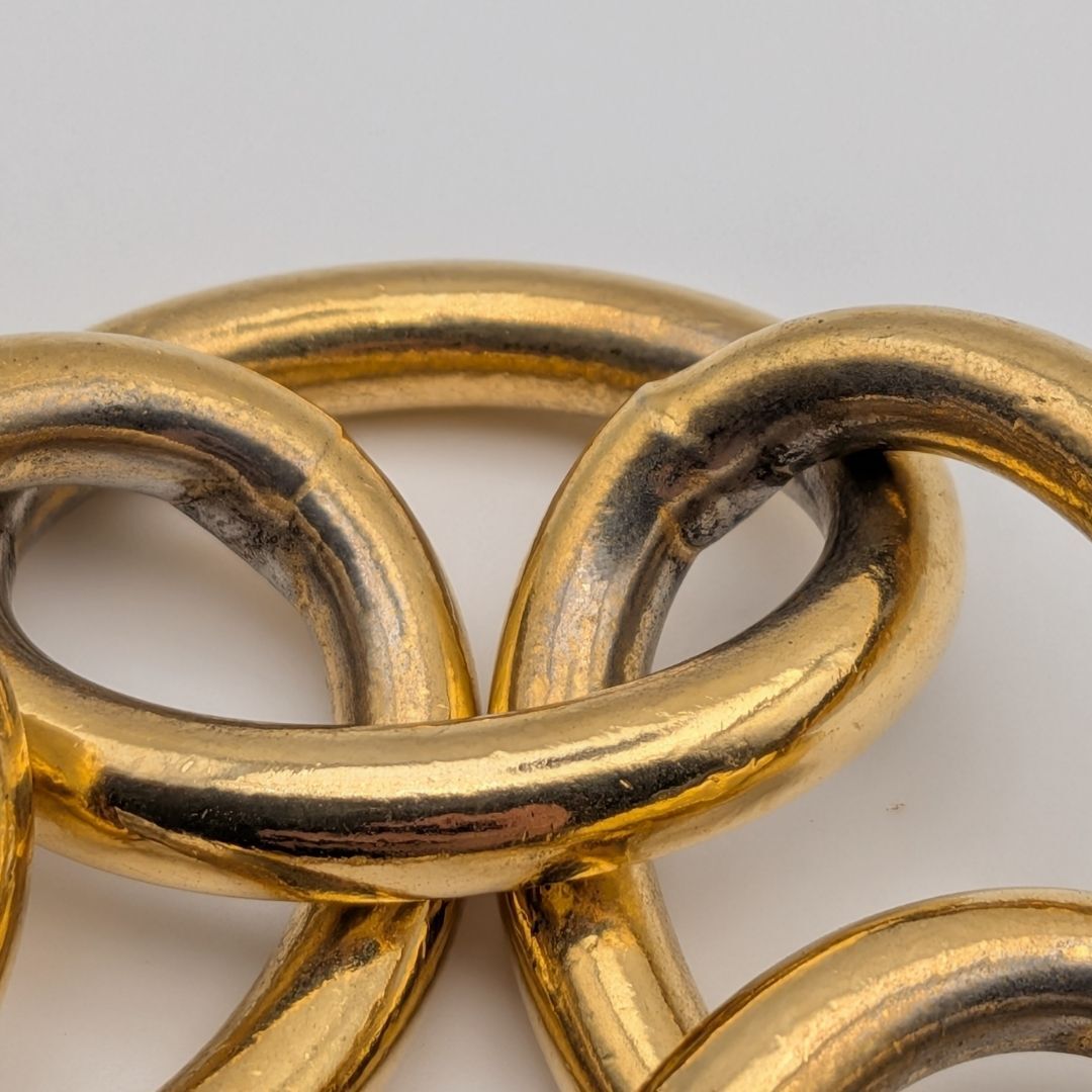 Chanel Oval-Link Toggle Bracelet, Gilt Metal, Early Vintage, view 5