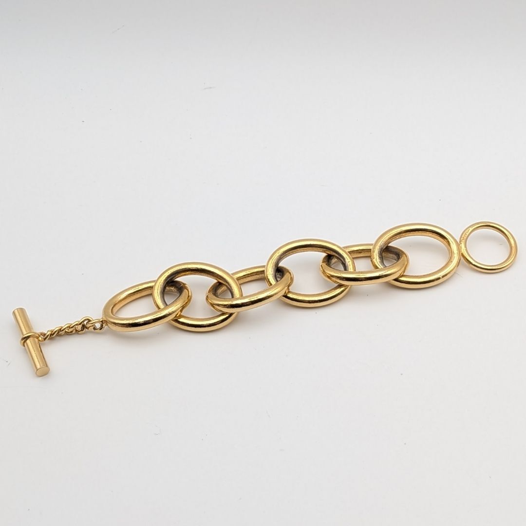 Chanel Oval-Link Toggle Bracelet, Gilt Metal, Early Vintage, view 6