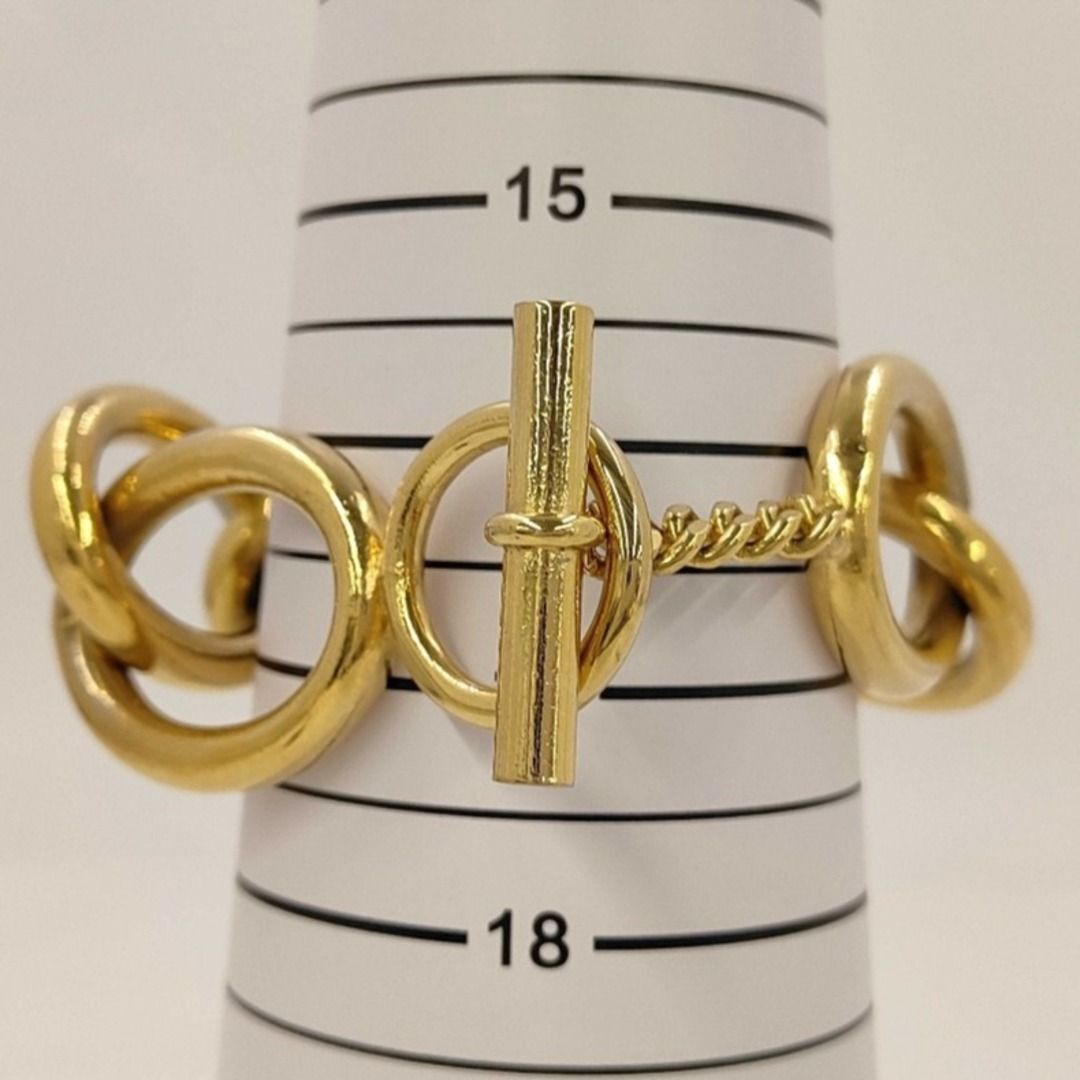 Chanel Oval-Link Toggle Bracelet, Gilt Metal, Early Vintage, view 7