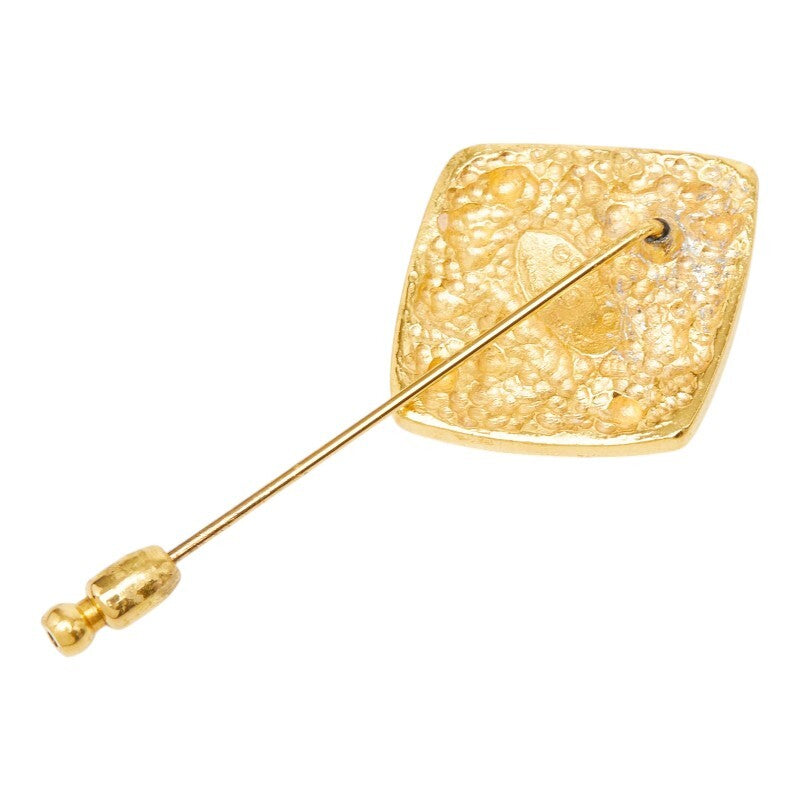 Chanel Textured Lozenge Stick Pin, Gilt Metal, Vintage, Made in France, view 2