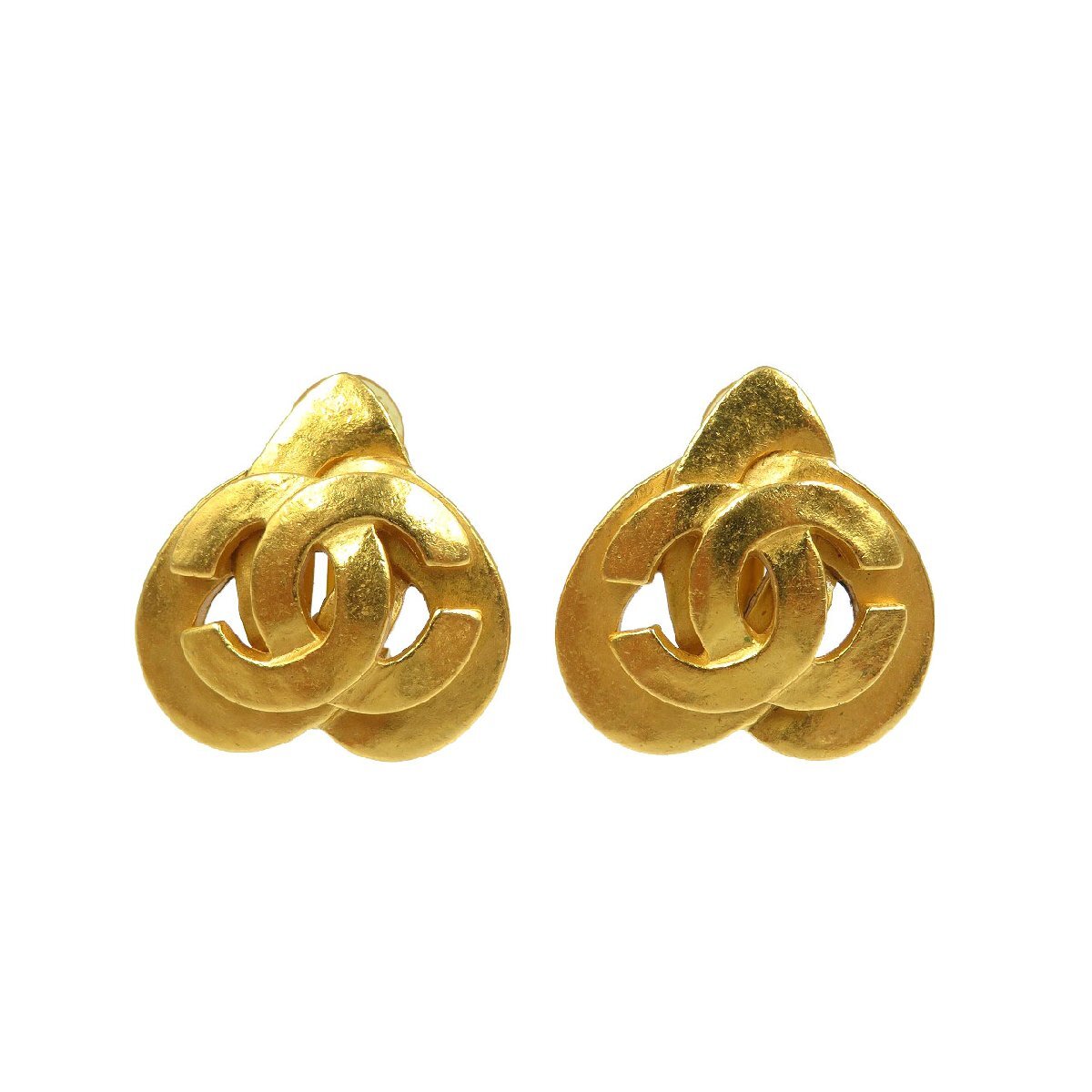Chanel Vintage CC Heart Clip-On Earrings, Gold Tone, Spring 1997 (97P), view 1