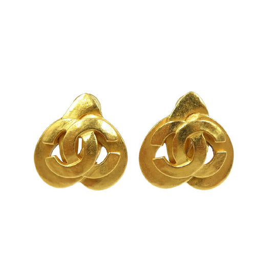 Chanel Vintage CC Heart Clip-On Earrings, Gold Tone, Petite 20 mm, with Box, view 1