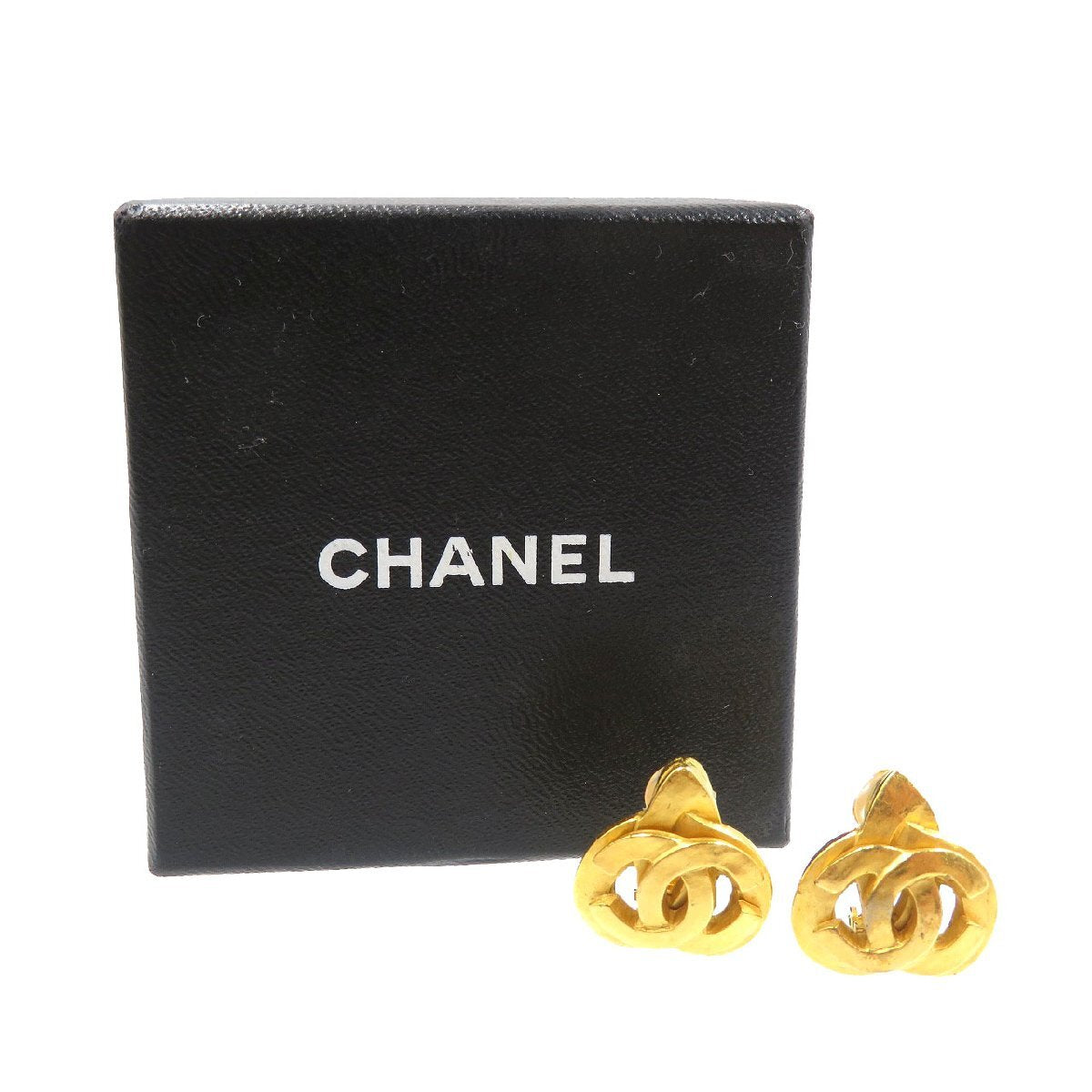 Chanel Vintage CC Heart Clip-On Earrings, Gold Tone, Petite 20 mm, with Box, view 3