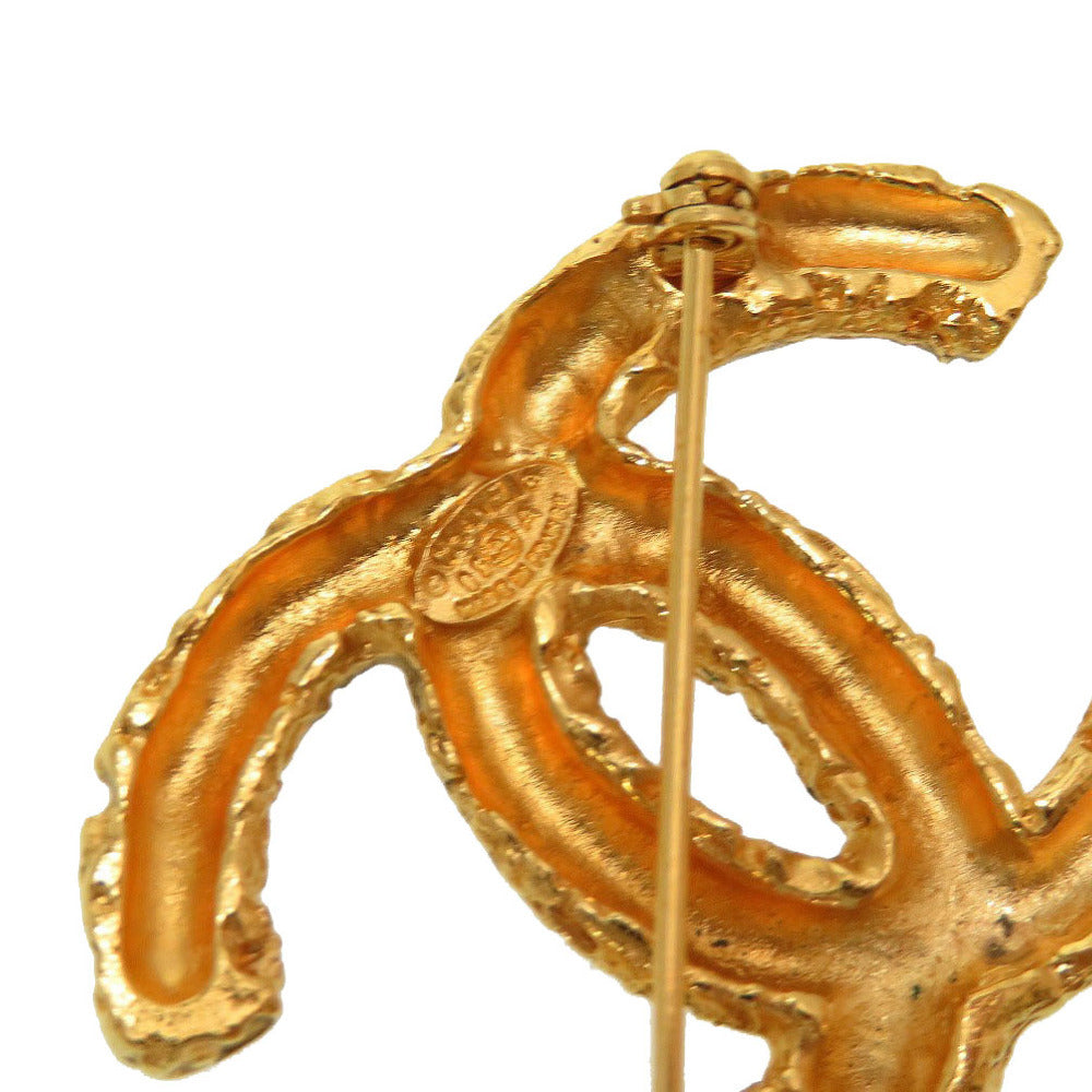 Chanel Vintage CC Lava Brooch, Textured Gold Tone, Autumn 1995 (95A), view 3