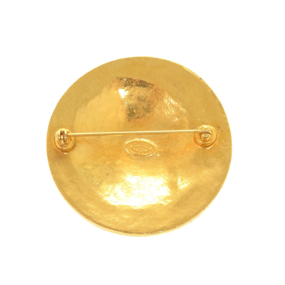 Chanel Vintage CC Round Medallion Brooch, Gold Tone, Autumn 1994 (94A), view 2