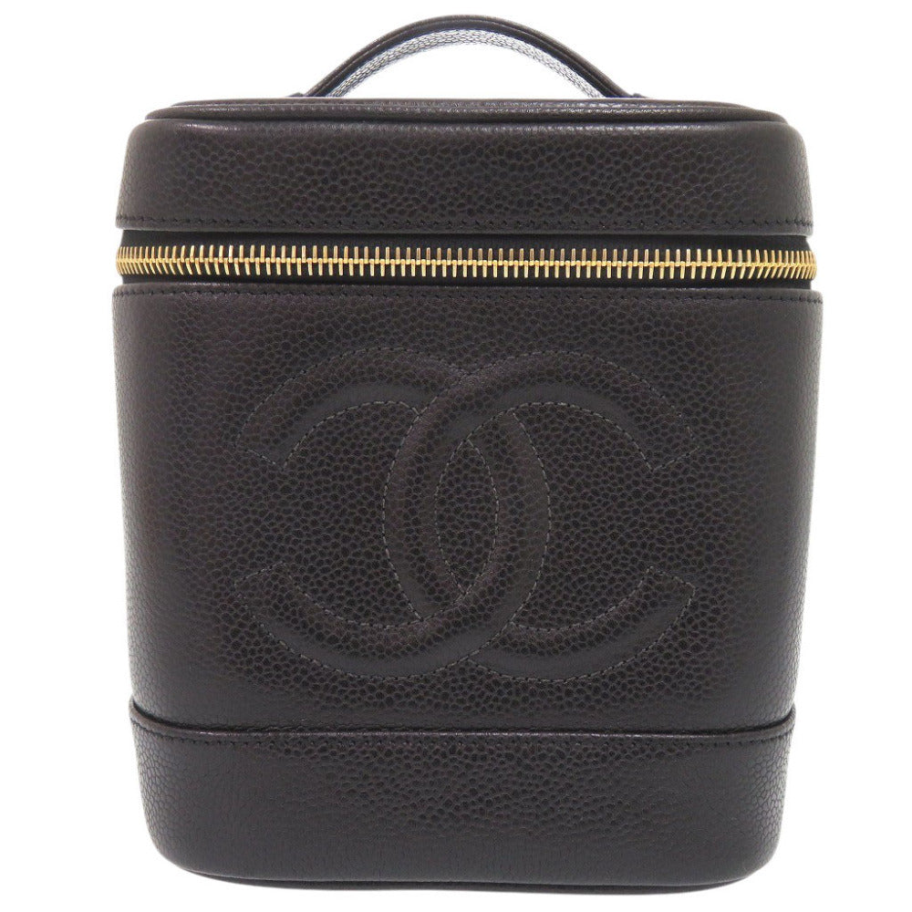 Chanel Vintage CC Vanity Case A01998, Black Caviar Leather, Gold-Tone Hardware, Circa 1994–1996, view 1
