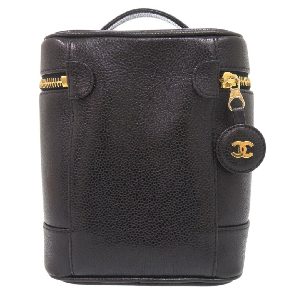 Chanel Vintage CC Vanity Case A01998, Black Caviar Leather, Gold-Tone Hardware, Circa 1994–1996, view 2