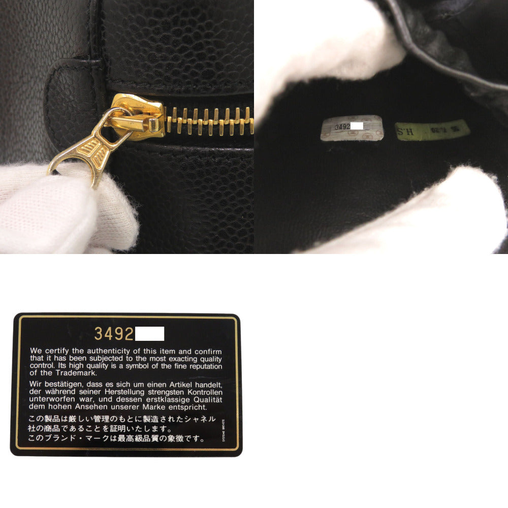 Chanel Vintage CC Vanity Case A01998, Black Caviar Leather, Gold-Tone Hardware, Circa 1994–1996, view 10
