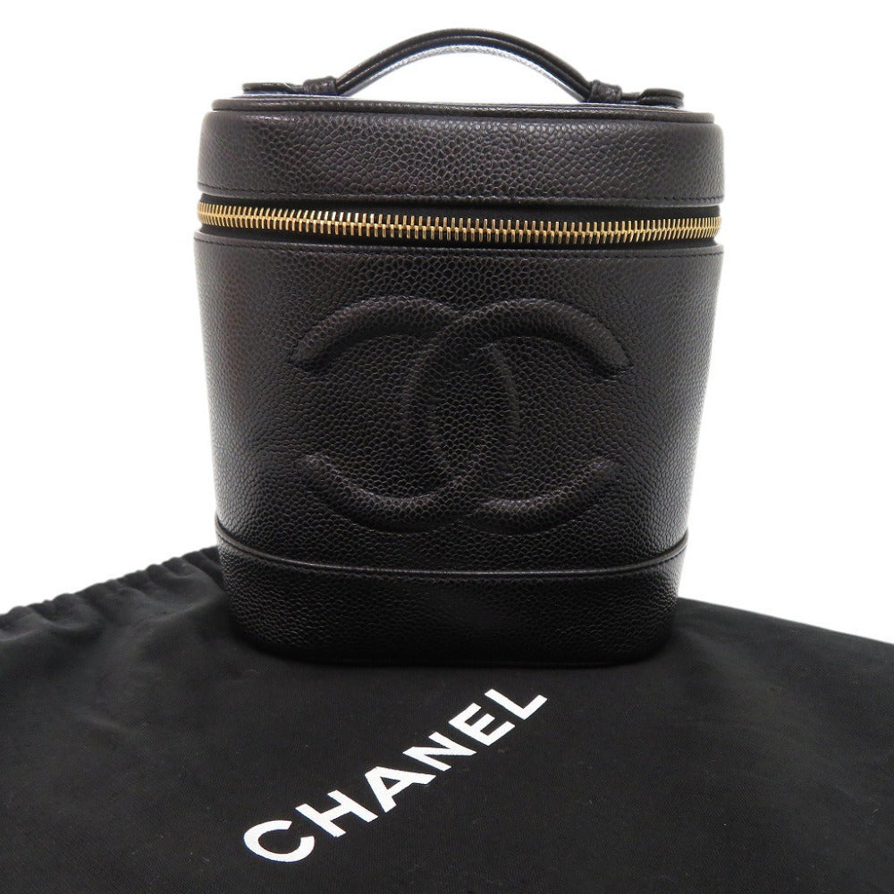 Chanel Vintage CC Vanity Case A01998, Black Caviar Leather, Gold-Tone Hardware, Circa 2002, view 2