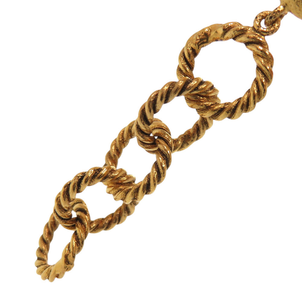 Chanel Vintage Gripoix Drop Earrings, Red Poured Glass with Rope Chain, Gold Tone, 110 mm, view 5