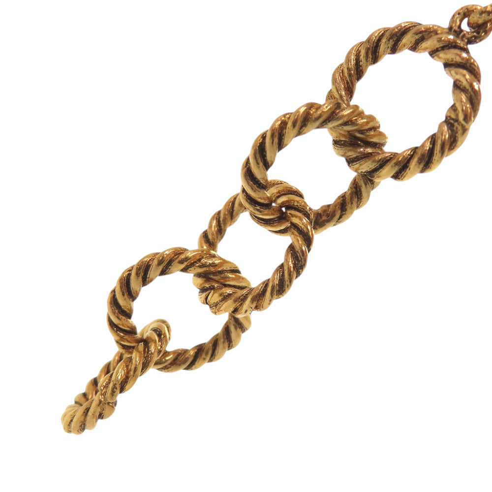 Chanel Vintage Gripoix Drop Earrings, Red Poured Glass with Rope Chain, Gold Tone, 110 mm, view 6