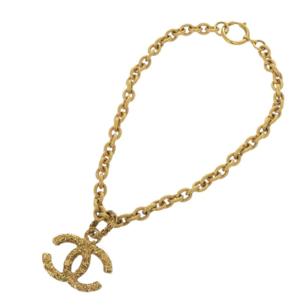 Chanel Vintage Lava CC Pendant Necklace, Textured Gold Tone Chain, Autumn 1995 (95A), with Box, view 3