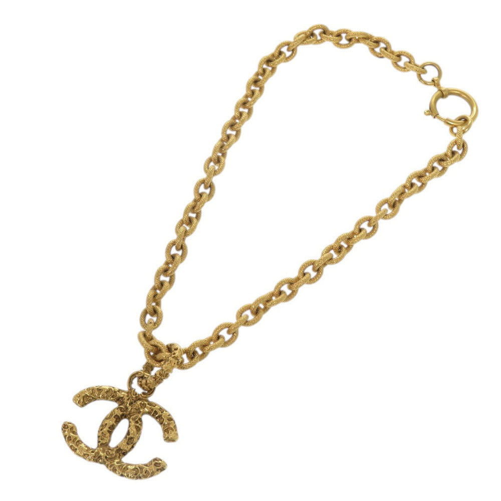 Chanel Vintage Lava CC Pendant Necklace, Textured Gold Tone Chain, Autumn 1995 (95A), with Box, view 4