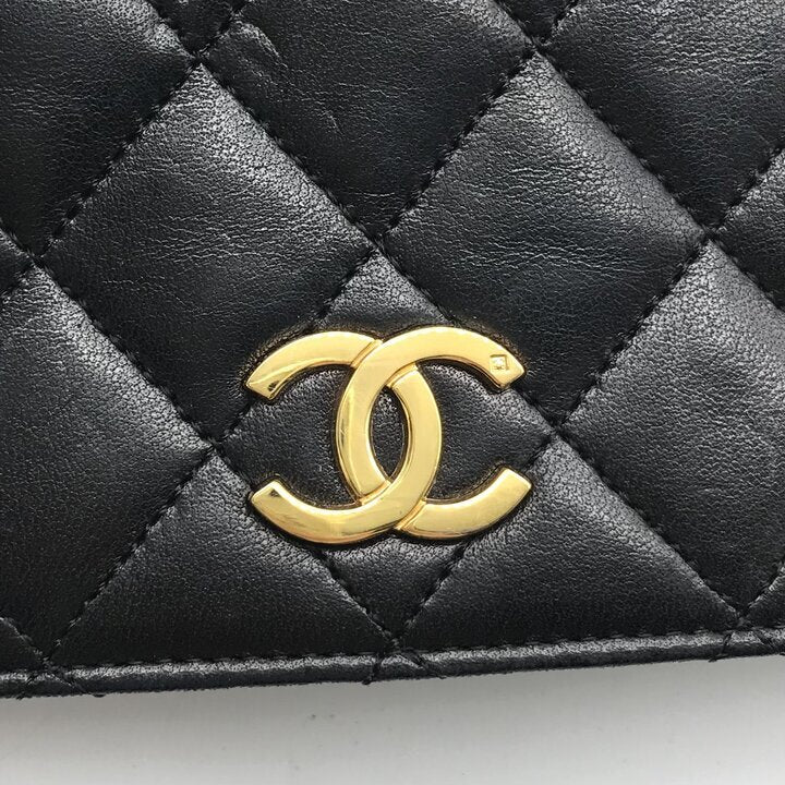 Vintage Chanel Mini Matelassé 19 Black Lambskin Chain Shoulder Bag, Gold-Tone CC Hardware, photograph 2 of 10
