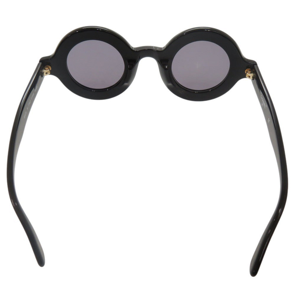 Chanel Vintage Round Sunglasses, Paris Lettering across the Lenses, Black Acetate, with Case, view 3