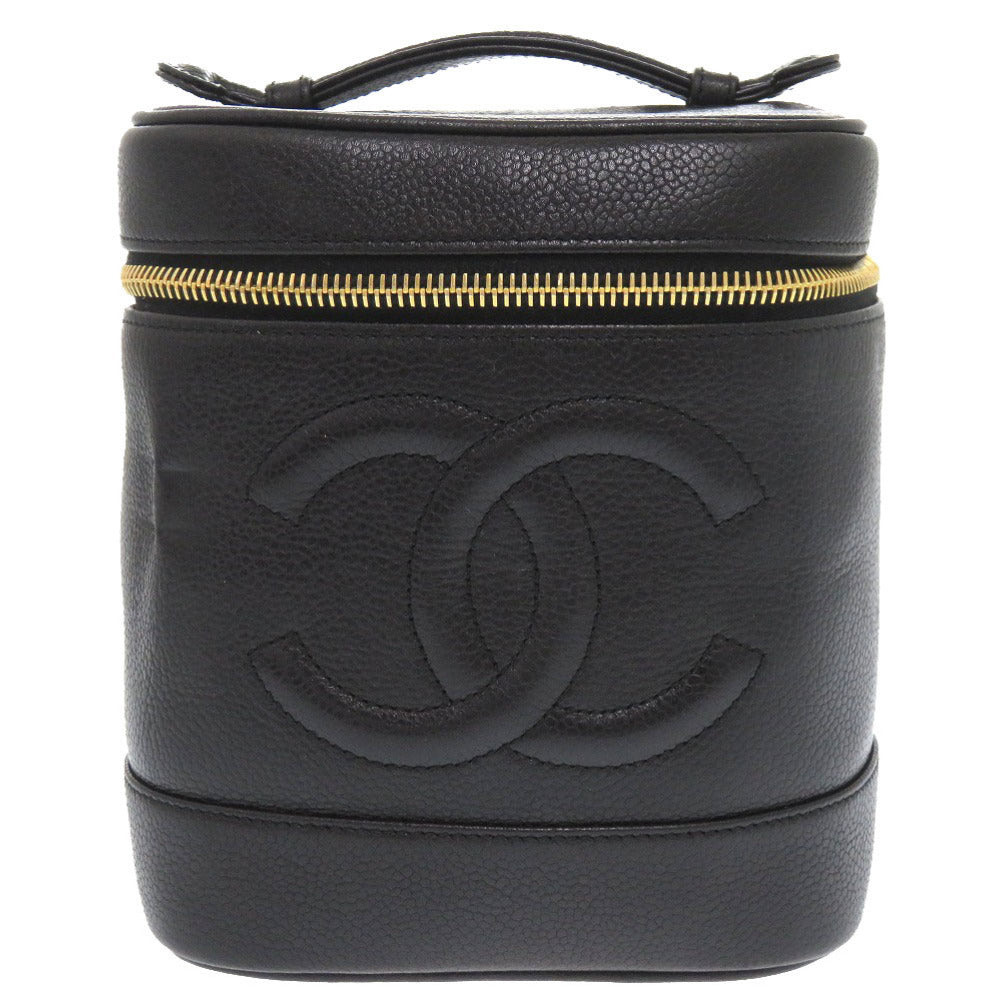 Chanel Vintage Tall Vanity Bag, Black Caviar with Embossed CC and Gold Zip, 4 Series, view 1